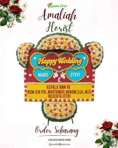 Karangan Papan Bunga Pernikahan di Ngalang